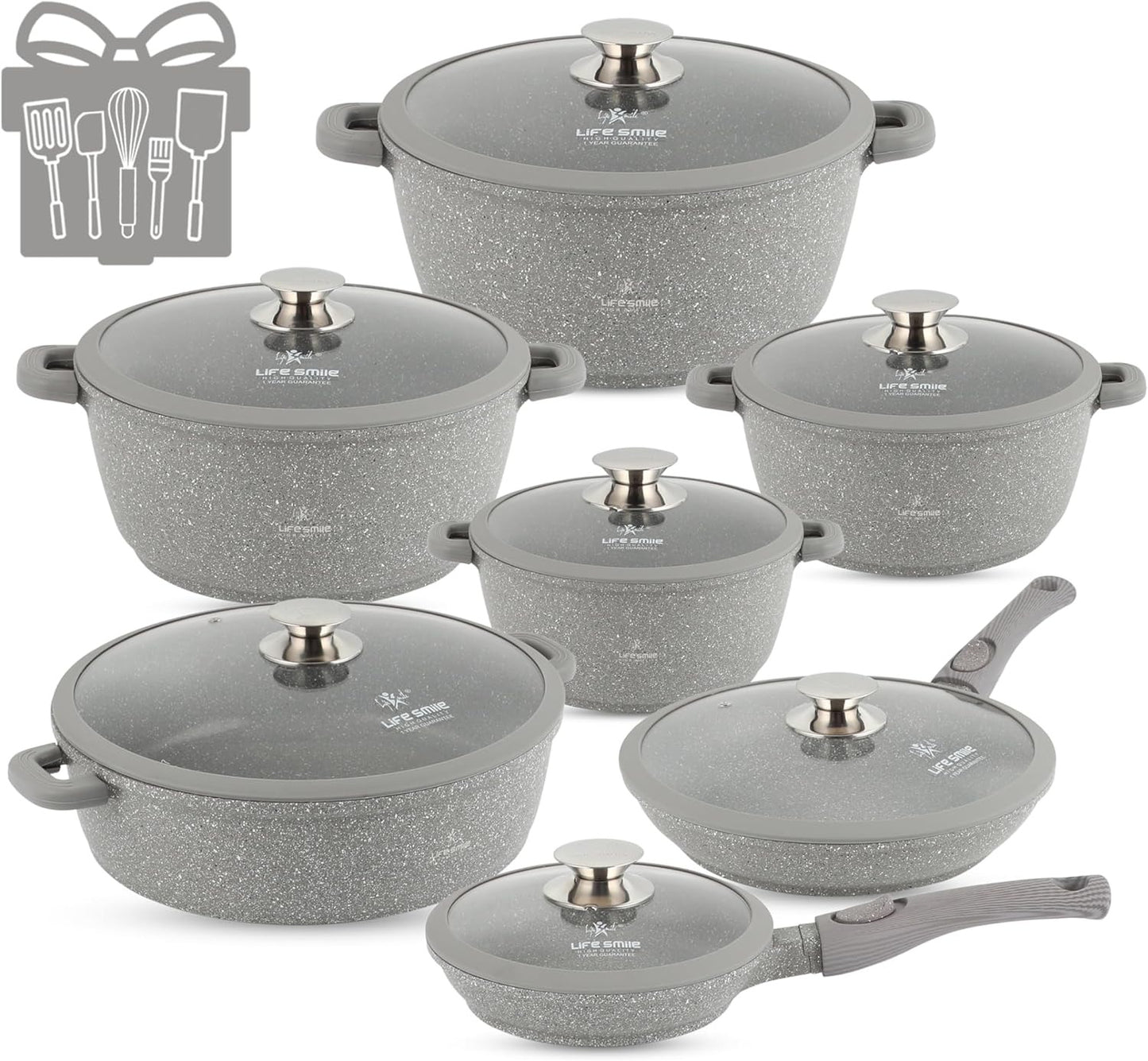 Cookware Set - Granite Non Stick Coating 100% PFOA FREE (31 Pieces)