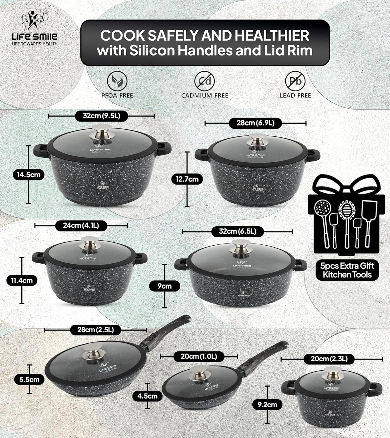Cookware Set - Granite Non Stick Coating 100% PFOA FREE (31 Pieces)