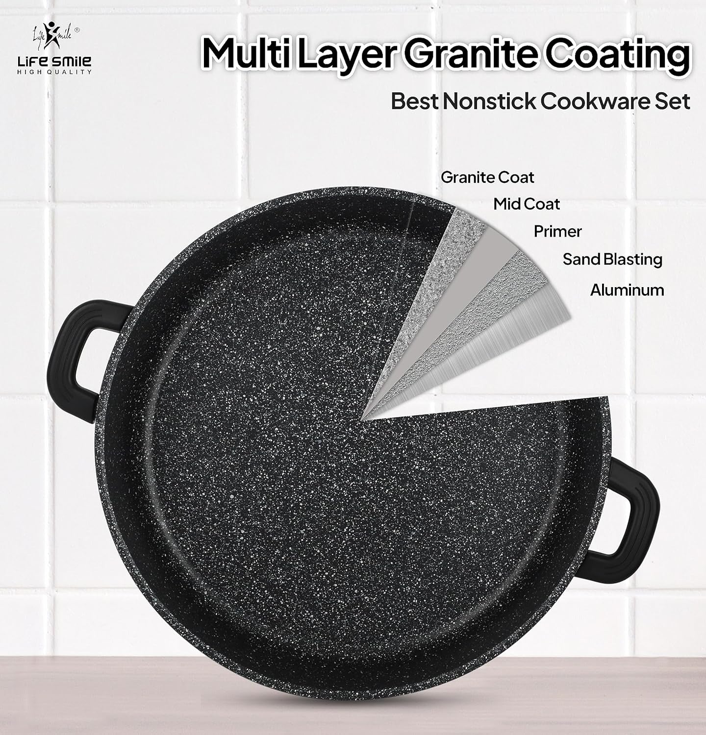 Cookware Set - Granite Non Stick Coating 100% PFOA FREE (31 Pieces)